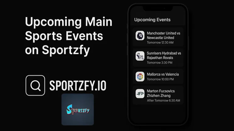 Upcoming Sports Events On Sportzfy